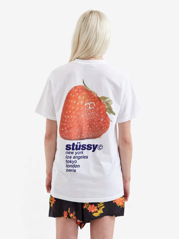 Polera STÜSSY Strawberry white