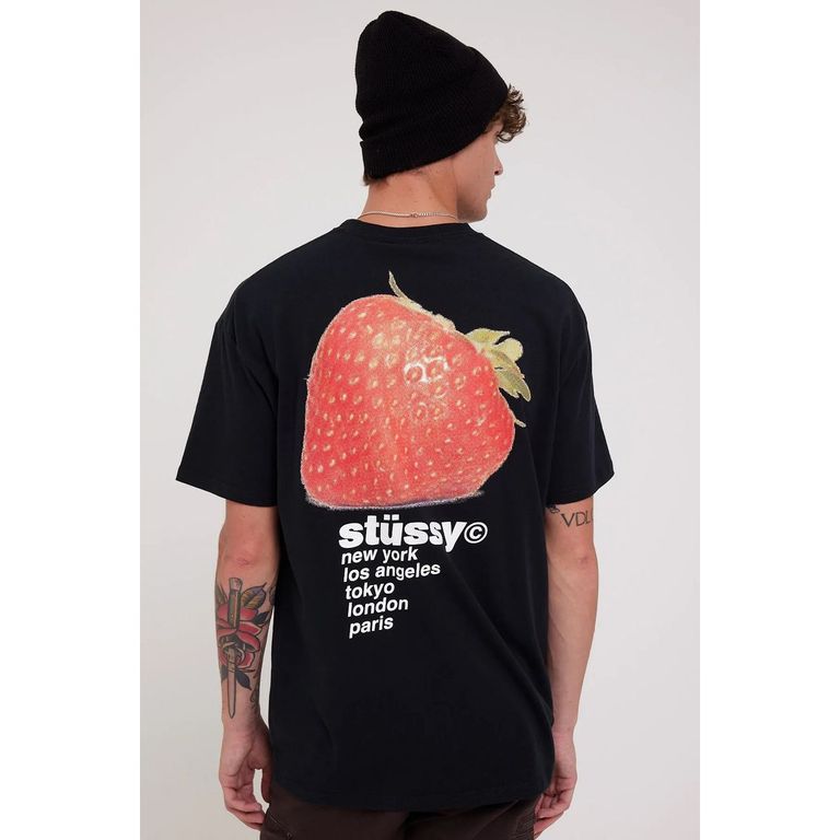 Polera STÜSSY Strawberry black