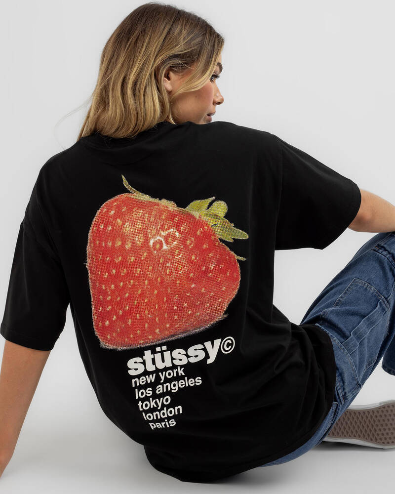 Polera STÜSSY Strawberry black