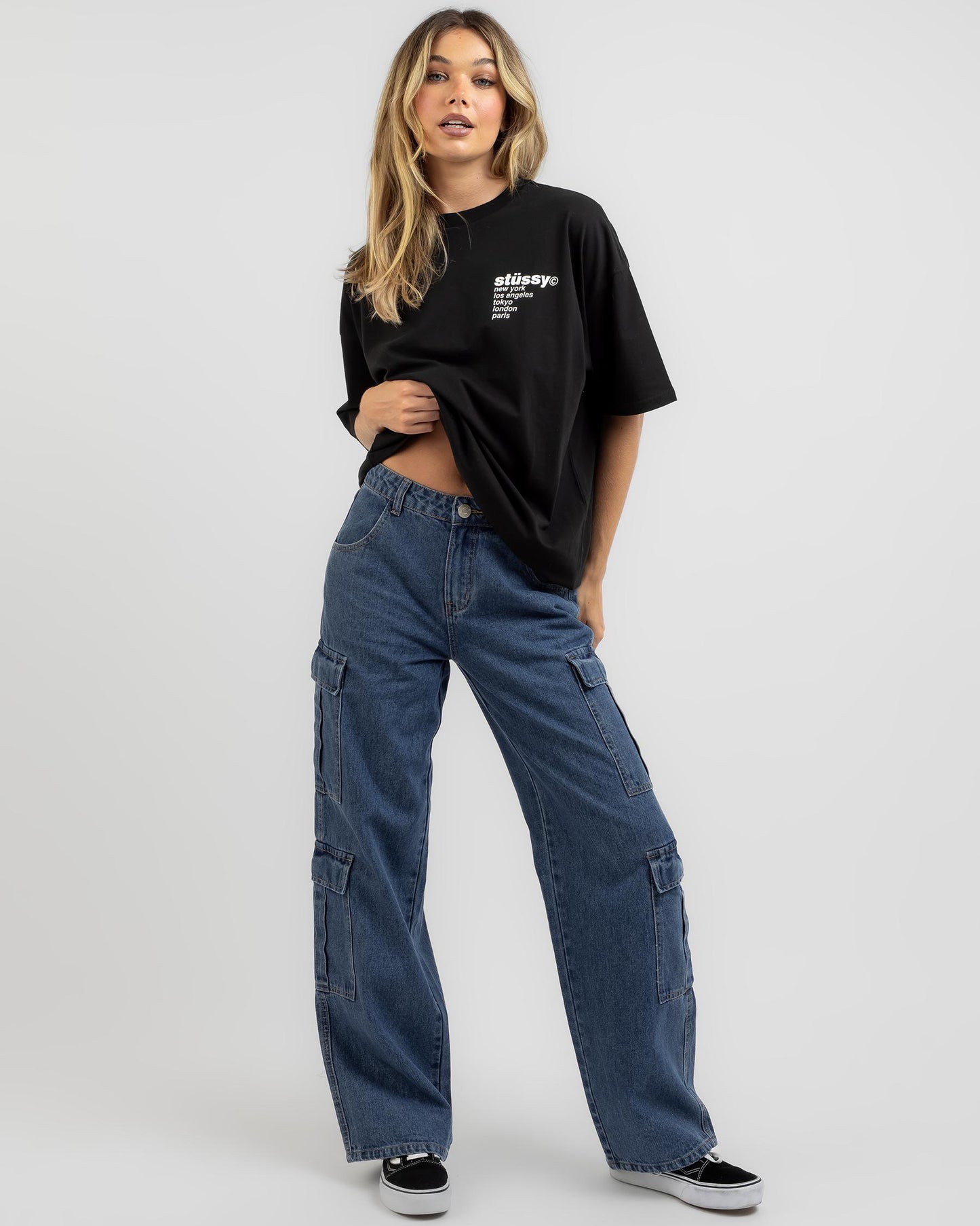 Polera STÜSSY Strawberry black