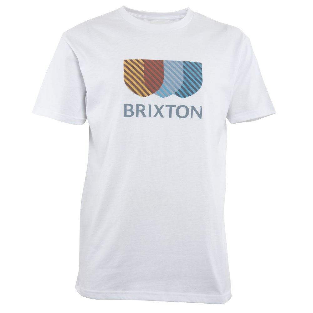 Polera Brixton Men White Shield Logo