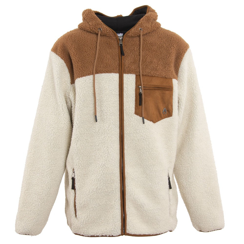 Poleron Nixon Men Sherpa Full Zipper Beige Brown