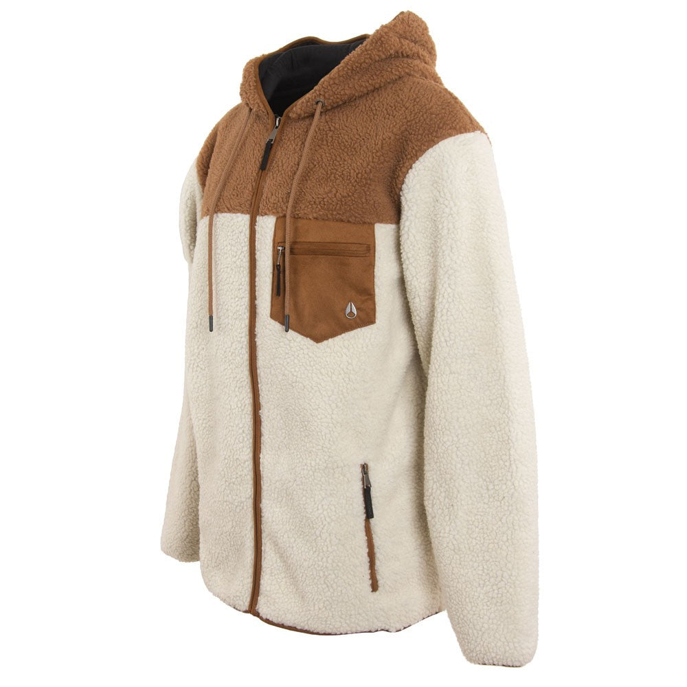 Poleron Nixon Men Sherpa Full Zipper Beige Brown