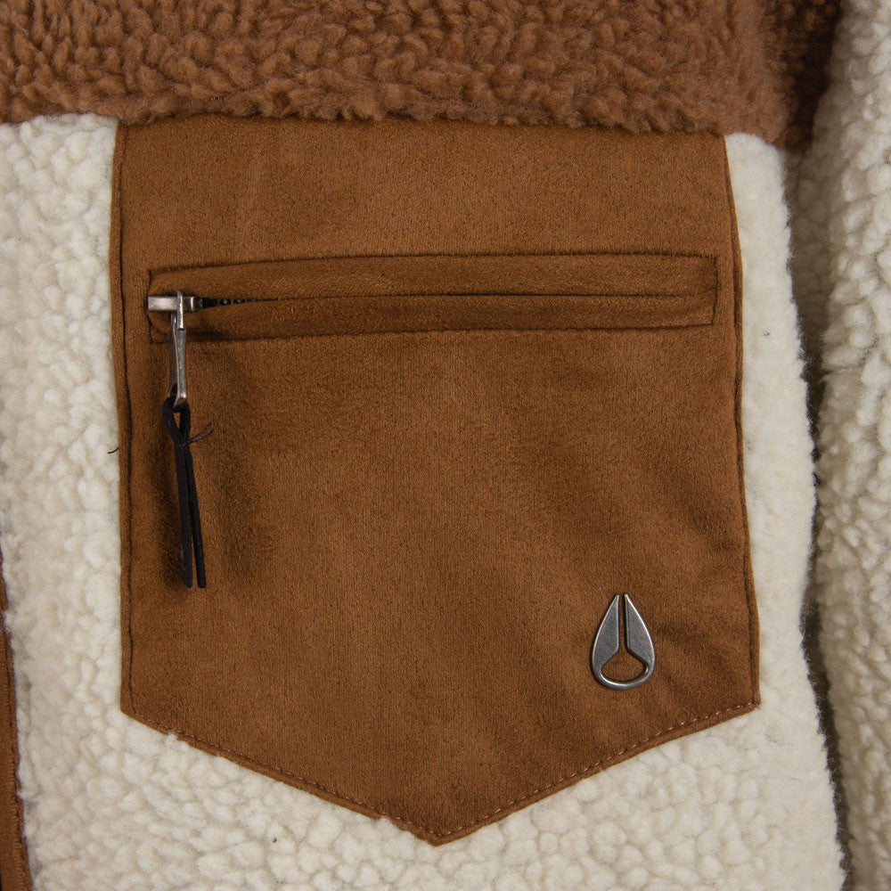 Poleron Nixon Men Sherpa Full Zipper Beige Brown