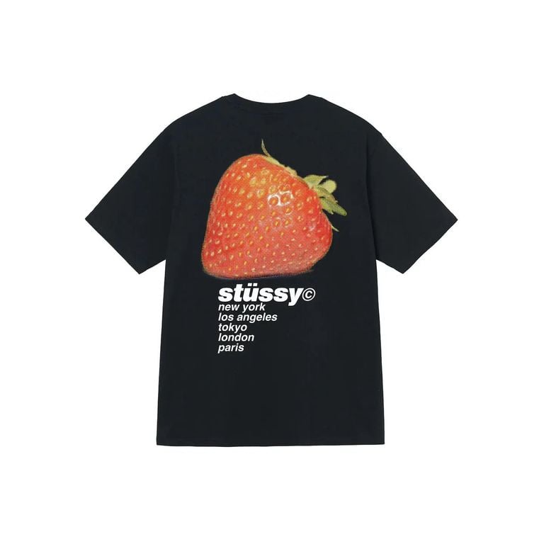 Polera STÜSSY Strawberry black