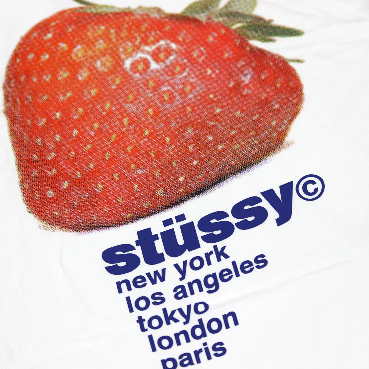Polera STÜSSY Strawberry white