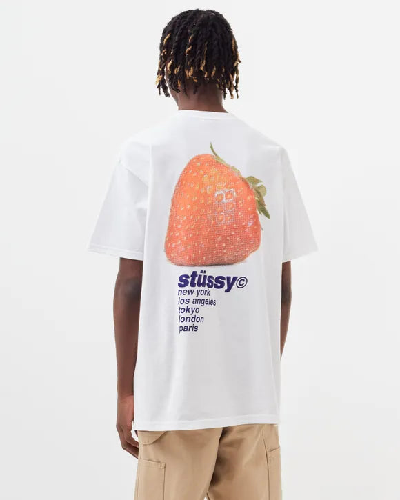 Polera STÜSSY Strawberry white