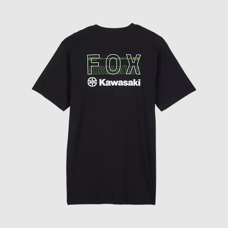 Polera Lifestyle Fox x Kawasaki II Negro Fox