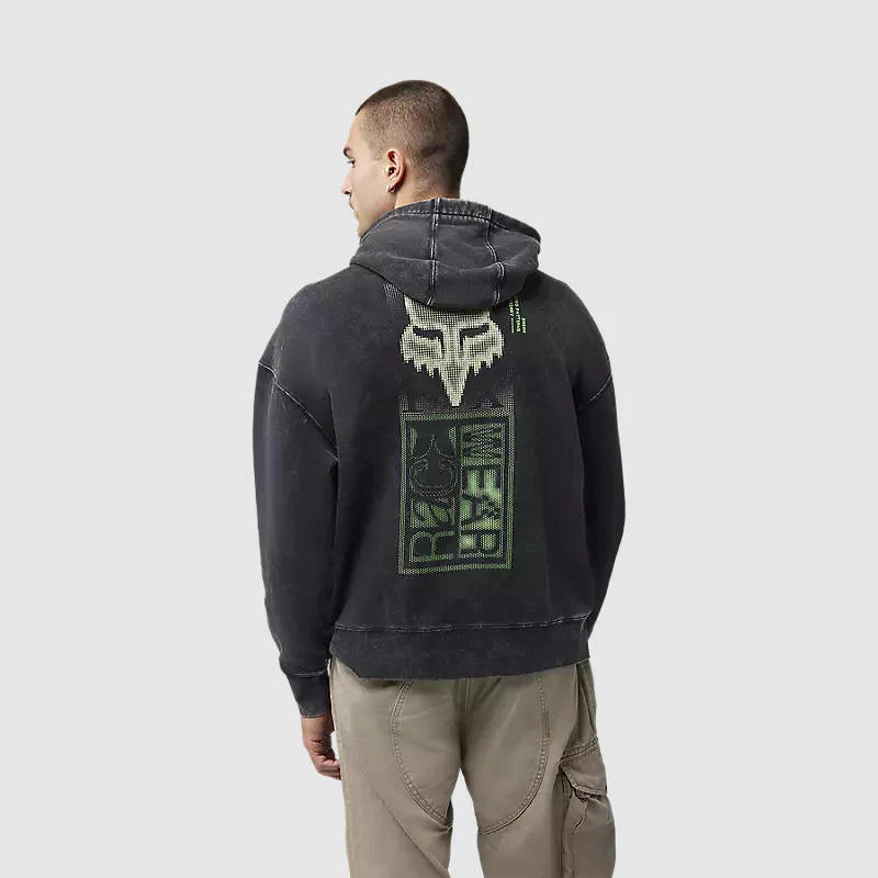 Poleron Lifestyle Canguro Throttle Oversized Negro Fox